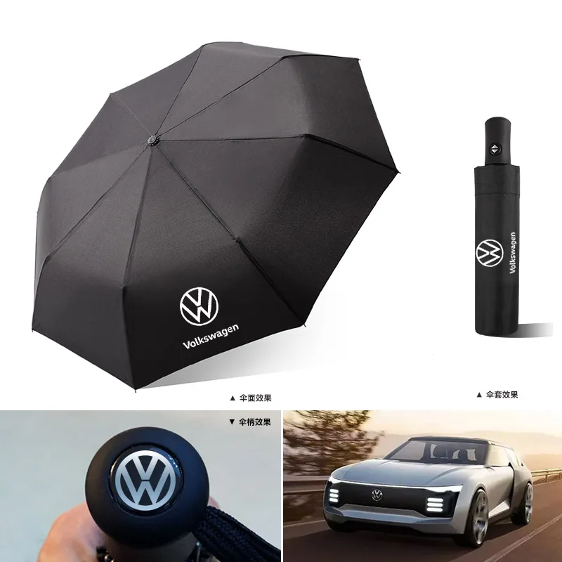 Portable Car Logo Umbrella Auto Folding Sunshade Windshield Umbrella For Volkswagen VW Jetta Golf Beetle EOS GTI MK4 MK5 MK6 MK7