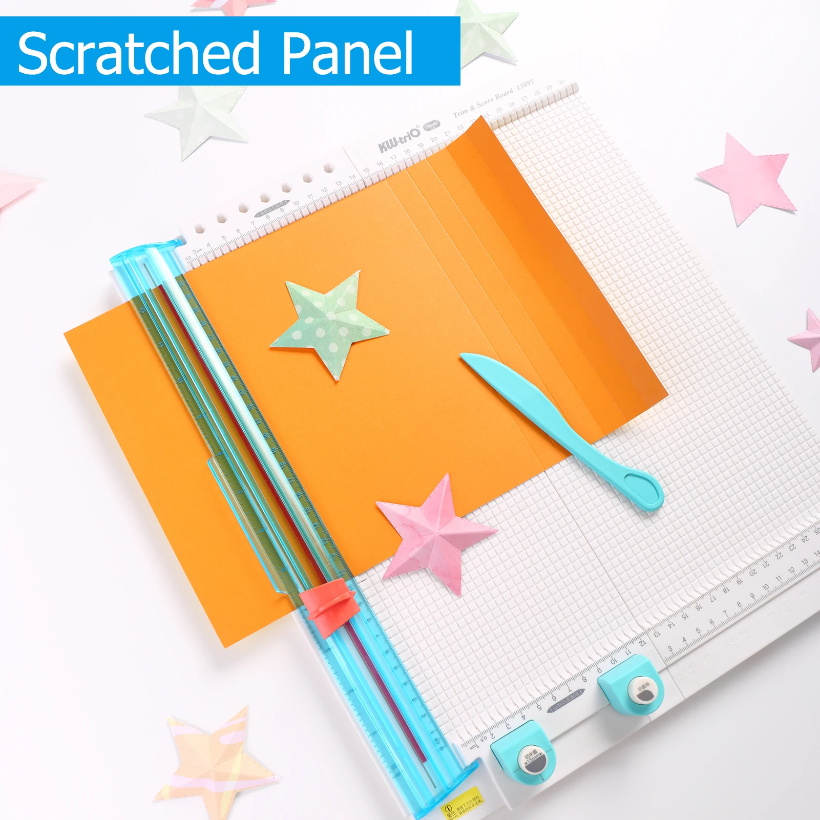 Placa de pontuação 7 em 1 para aparador de papel KW-trio 13095, lâminas de corte de papel artesanal, ferramenta de pontuação com dobramento de papel para fazer fotos