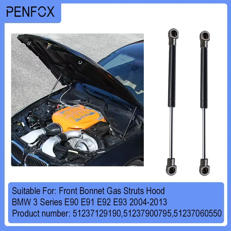 

2PC Car Front Hood Bonnet Gas Spring Gas Shock Strut Damper Lift Supports 51237060550 For BMW 3 Series E90 E91 E92 E93 2004-2013