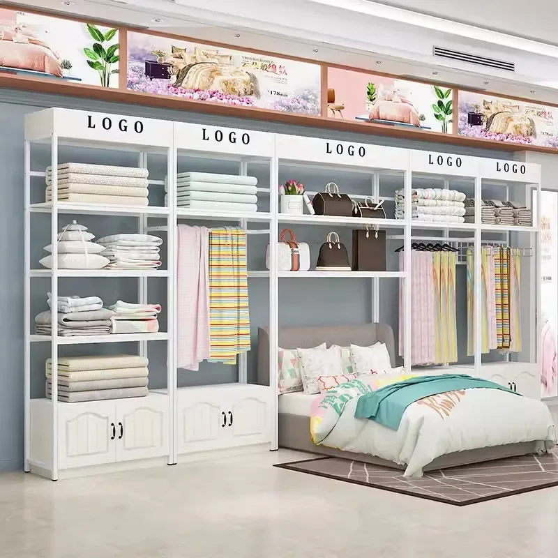 Home Textile Storage Shelf Display Stand Four Piece Cabinet for Quilt Pillow Core Fabric Showcase Bedding Container Wholesale