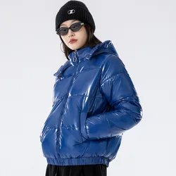 Frauen 2024 neue koreanische lose Kapuzen mantel weibliche Modetrends Freizeit helles Gesicht kurze vielseitige Winter Baumwolle gepolsterte Jacke