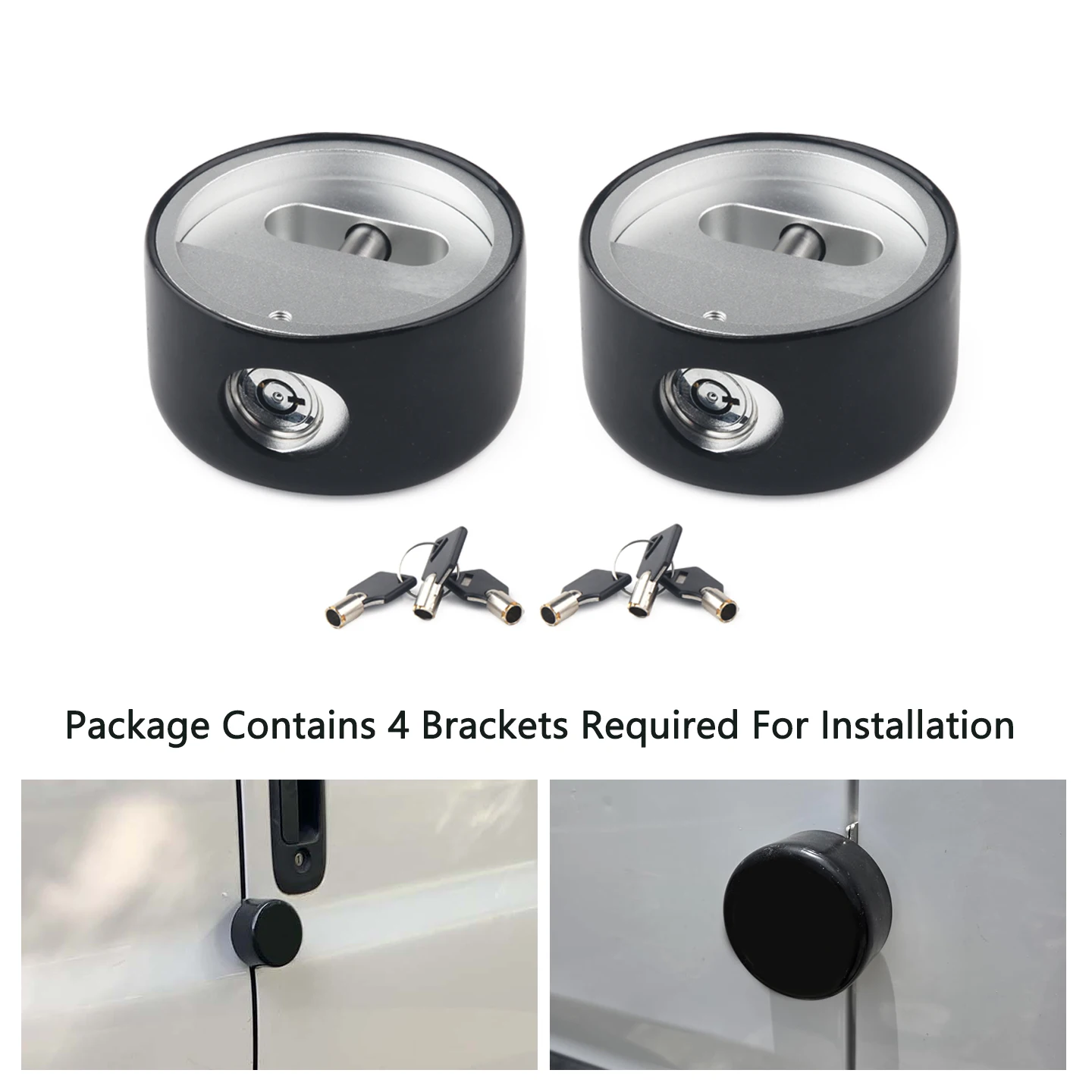 Door Lock Kit Keyed‑Alike Locks Spinners Covers Brackets Fits 1997+ Chevy Express GMC Savana Hinged Side Rear Doors
