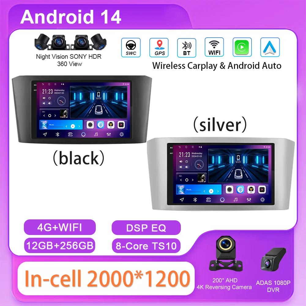 

Радио стерео для Toyota Avensis T25 2002-2008 авто Multimidia видеоплеер 2Din головное устройство Carplay Android QLED сенсорный экран автомобиля