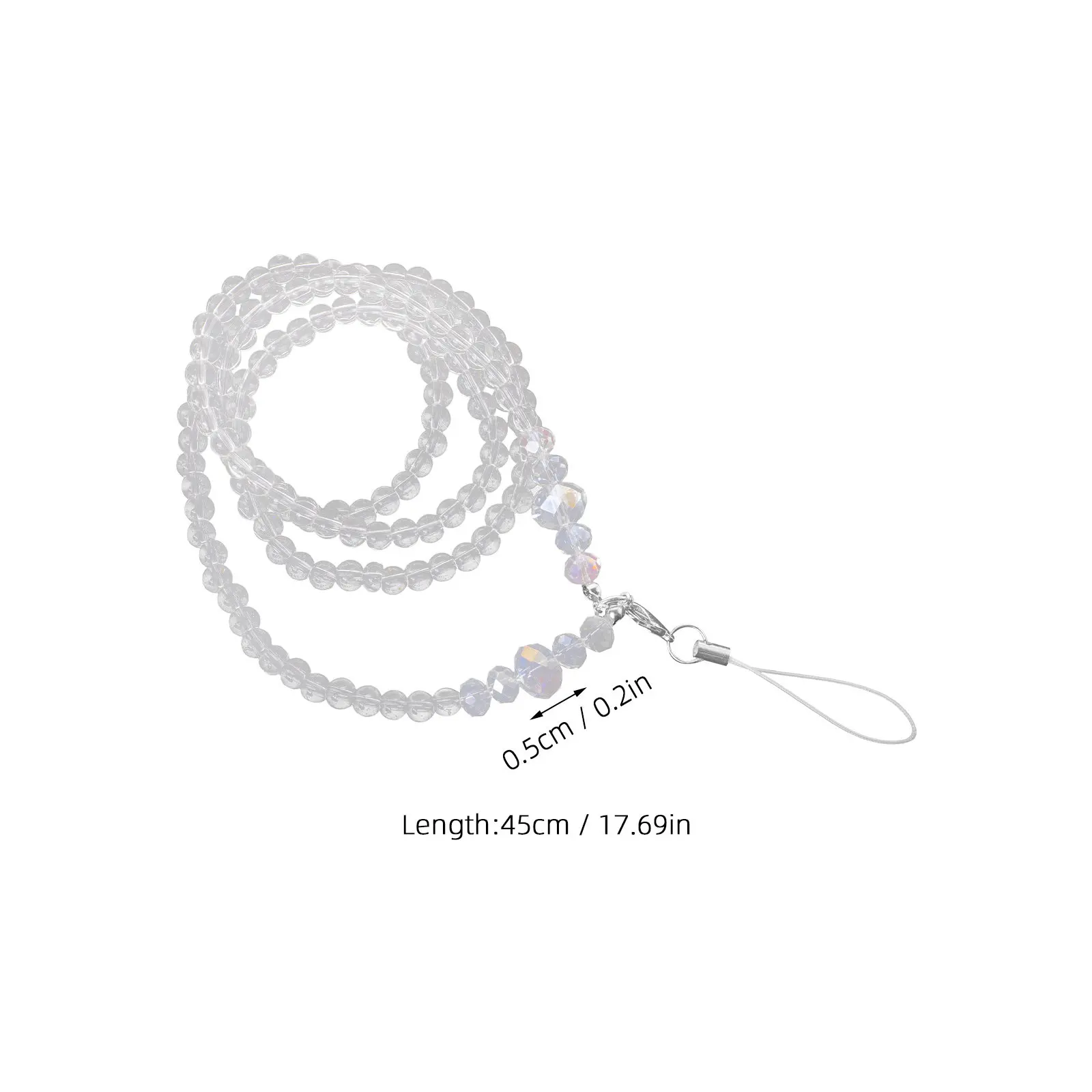 Pearl Long Neck Strap Lanyard Necklace for Mobile Phone Camera Flash Drive Mp3 Player Flashlight Small Meter Keys Id Card
