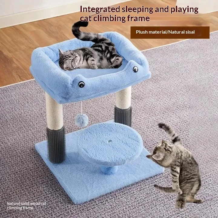 Árbol para gatos compacto con cama y rascador integrados - imagen 2