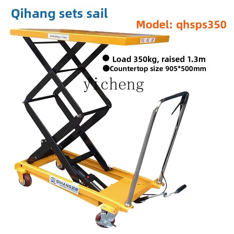 Truk platform dorong tangan hidrolik A1 untuk mengangkat barang