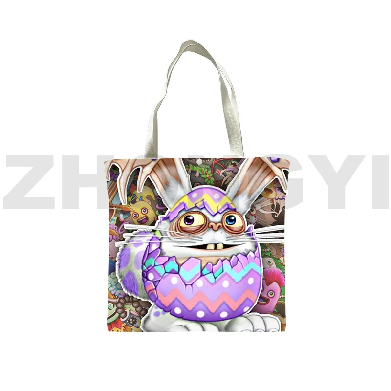 New Game My Singing Monsters 3D Print Reusable Shopping Bag Harajuku Anime Tote Bag Men Women Cosplay Canvas Bag Supermarket Bag