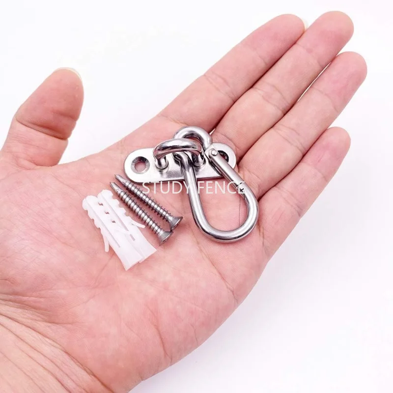 10set of Stainless Steel Spring Buckle Hook Wall Mounted Hook Expansion Plug with Screw Suitable for Hammocks, Swings, Sunshades