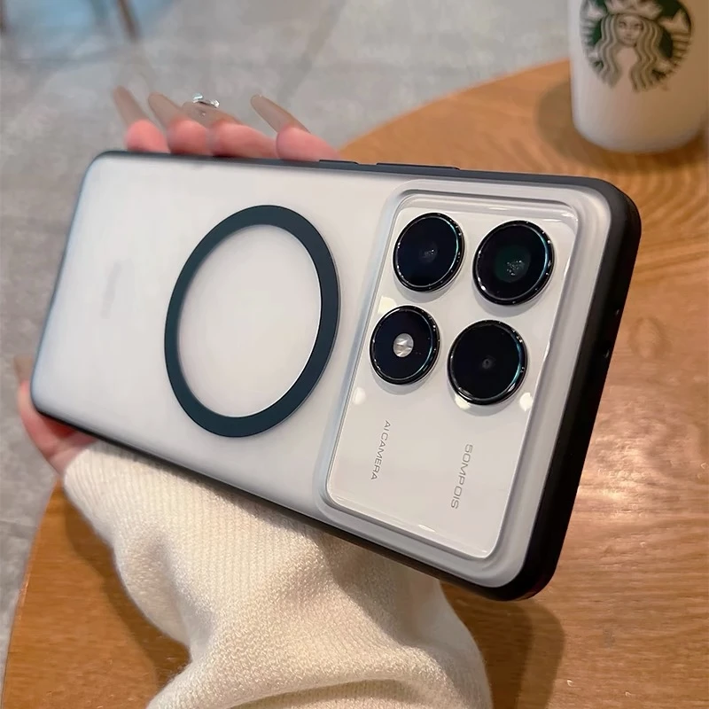 

Magnetic Case For POCO F6 Pro Case Clear Shockproof Bumper Cover For Xiaomi POCO F6 Pro 5G Redmi K70 Wireless Charging