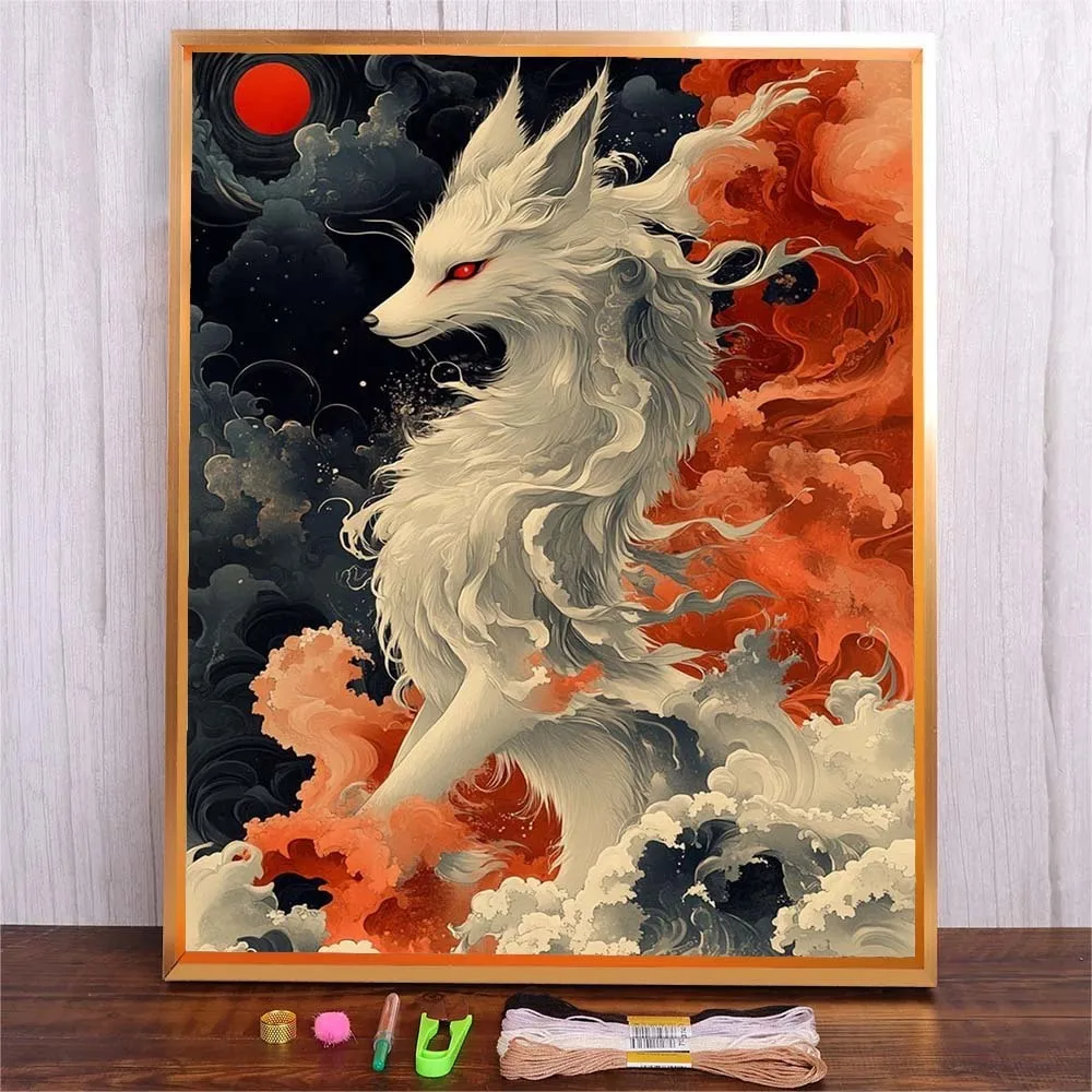 

New Arrivals Cross Stitch Kit Cartoon Fox Patterns DIY Cotton Thread Embroidery For Living Room Wall Handmade Holiday Gift
