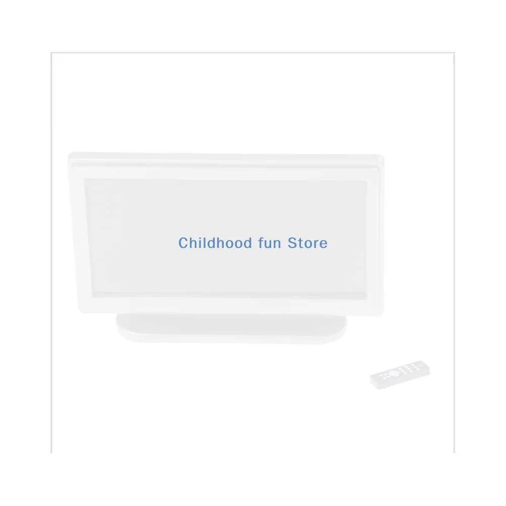 

1:12 Dollhouse Miniature Widescreen Flat Panel LCD TV Remote Gray Home DecorNew Home Decoration