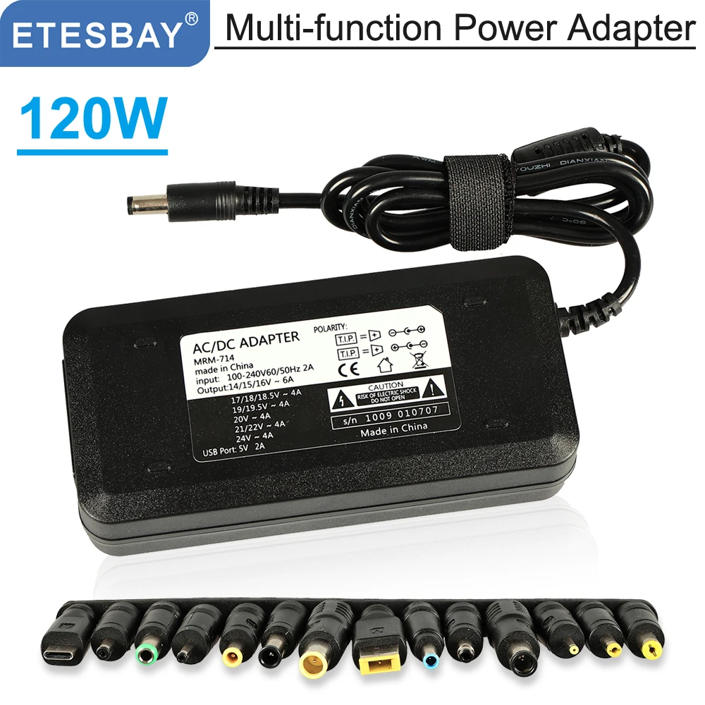 

ETESBAY 120W Multi-function Power Adapter with USB 5V/2.4A For Laptop/LCD Monitor&Tv/iPhone/IPad/MP3/Camera US/EU/UK/AU Plug