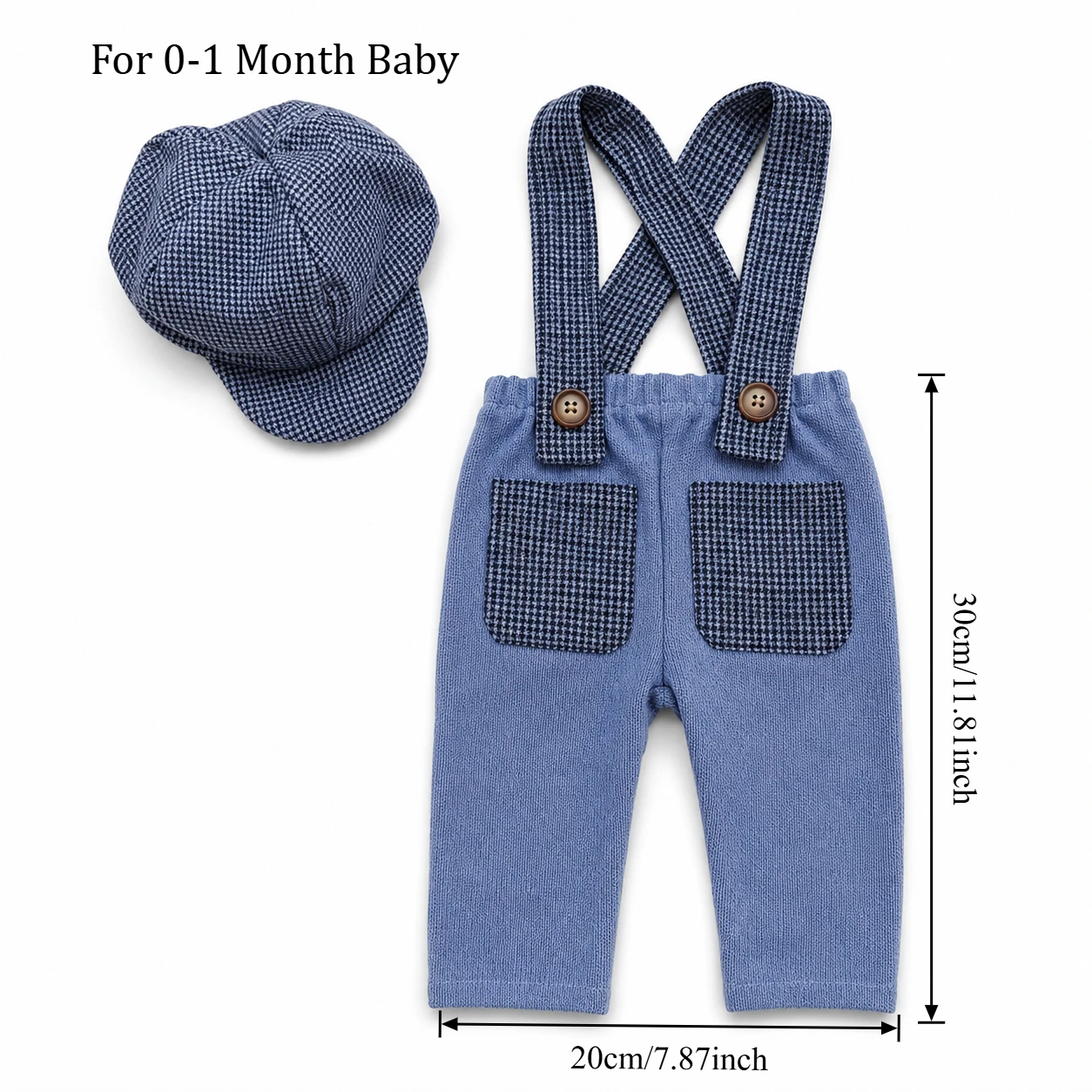 신생아 남아 사진 촬영 의상 블루 서스펜더 롬퍼 오버올 - Baby Clothing Products 리뷰 및 가격