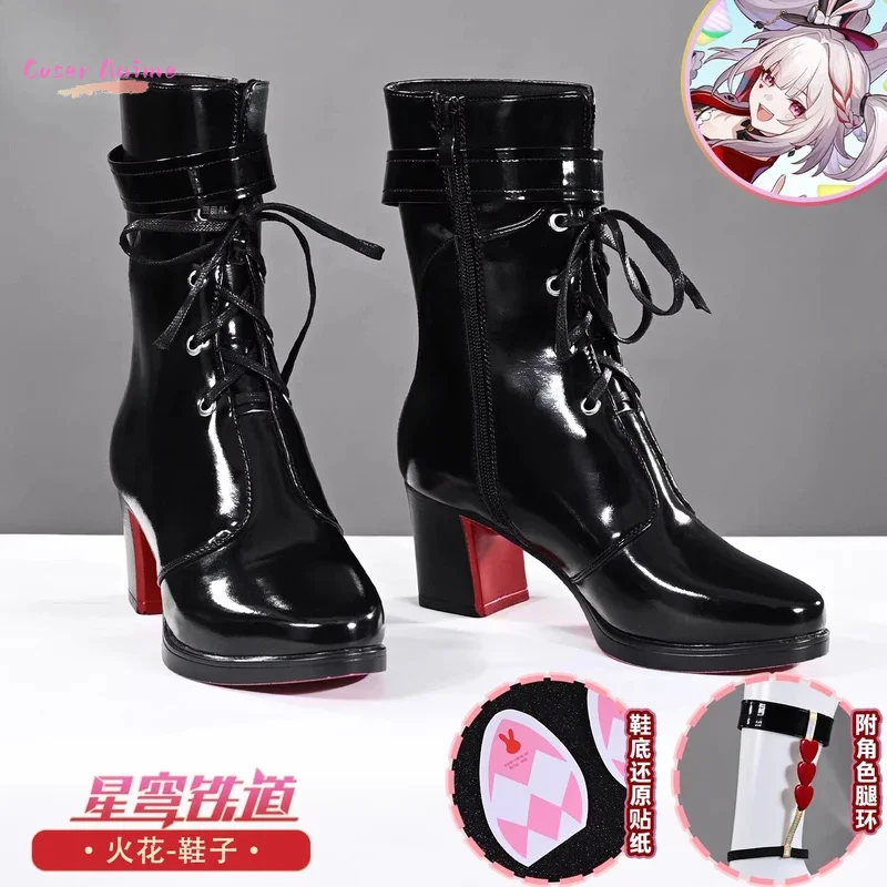 

Honkai Star Rail Sparxie Cosplay Shoes Sparkle Game Role Play Shoes for Halloween Hight Quality PU Leather Boots