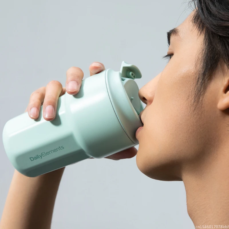 New Youpin Daily Element Portable Water Cup Coffee Mug 316 Stainless Steel Safety Seal 420ml Cold Storage Thermos Cup Mouth Snap