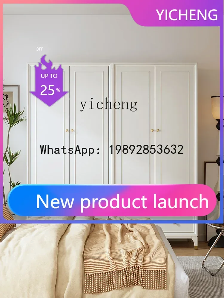 

LYY Solid Wood Two-Door White Wardrobe Storage Cabinet Modern Simple Small Apartment Storage Cabinet