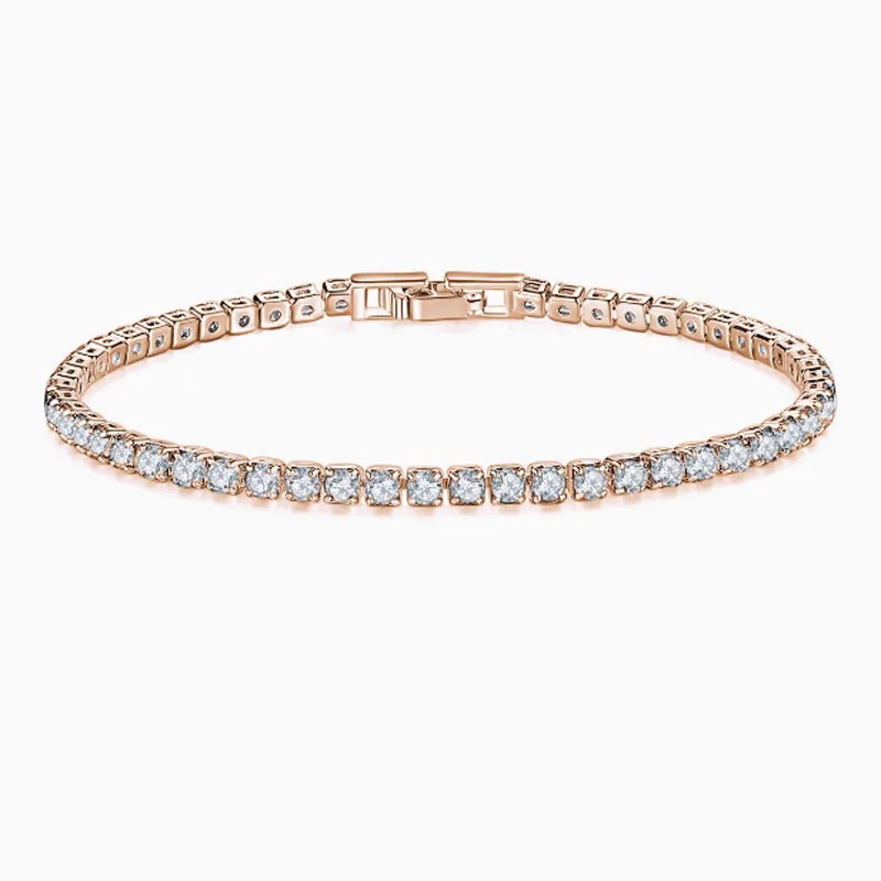 Heißer Sterling 925 Silber Volle AAA Zirkon Armband Edlen Schmuck 16 cm-19 cm 2-3mm glänzende CZ Zubehör Für Frauen Jahrestag Geschenk – Detail 12