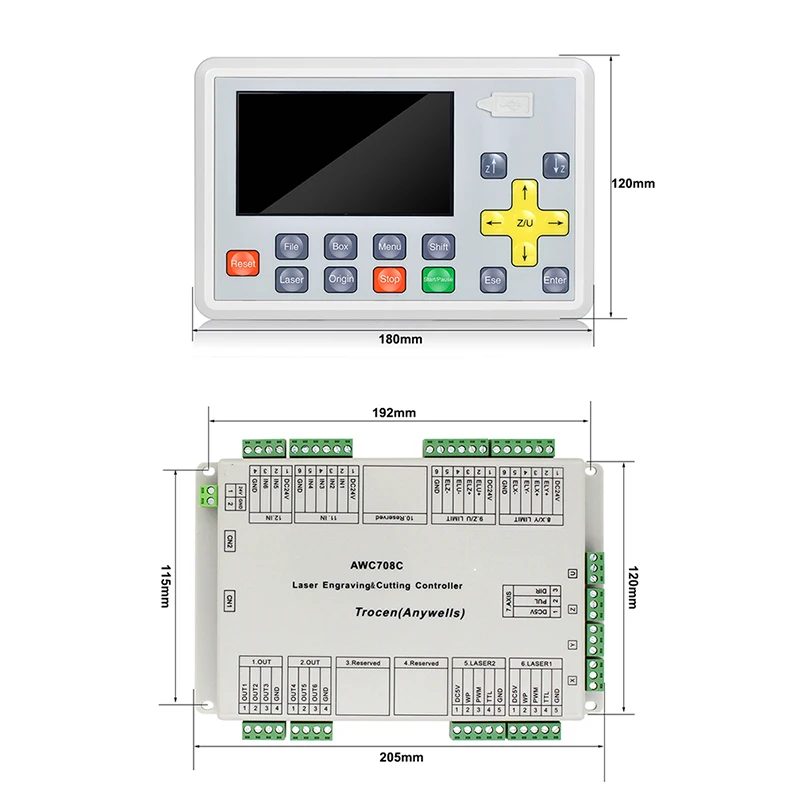 

Trocen Anywells AWC708C LITE Laser Controller for Co2 Laser Engraving Cutting Machine Replace AWC608