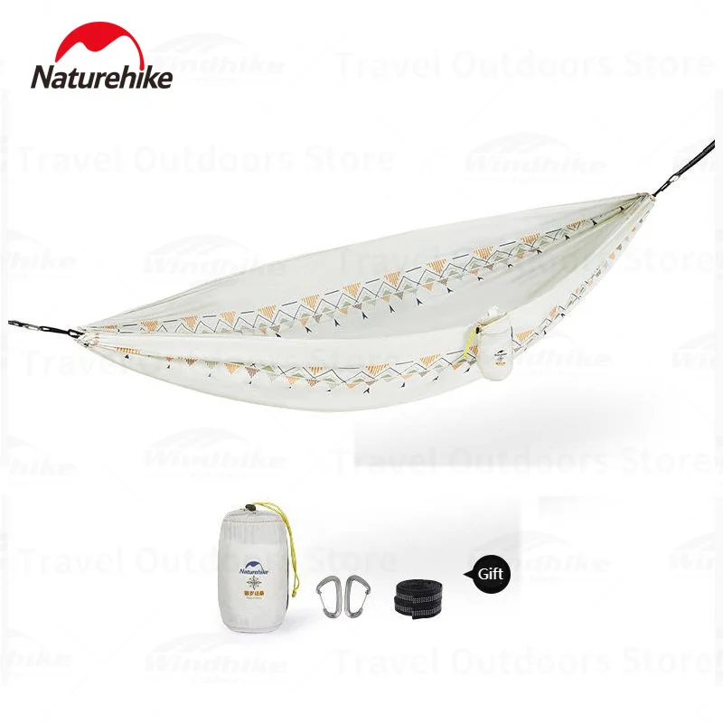 Naturehike Camping Hammock 1-2 People Printing Hammock Swing Travel Outdoor Ultra Light Portable Hammock for Double Person