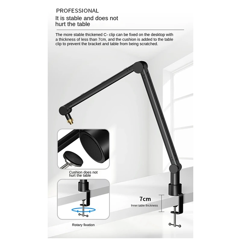 

Adjustable Suspension Boom Microphone Live Microphone 360 ° Universal Desktop Bracket