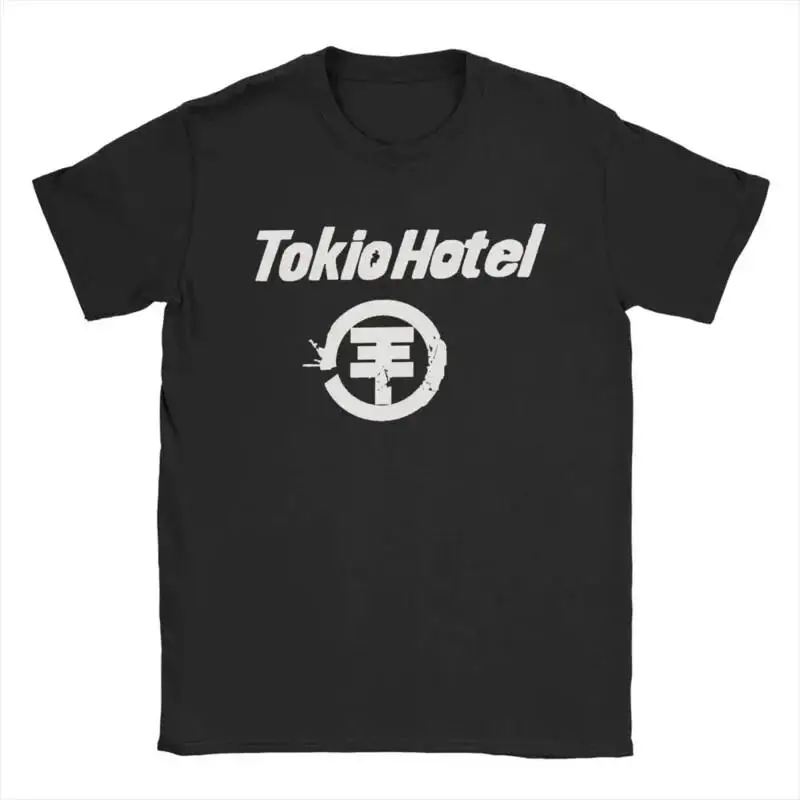 

Casual Genres Pop Rock Tokio Hotel Logo T Shirt Men O Neck 100 Cotton