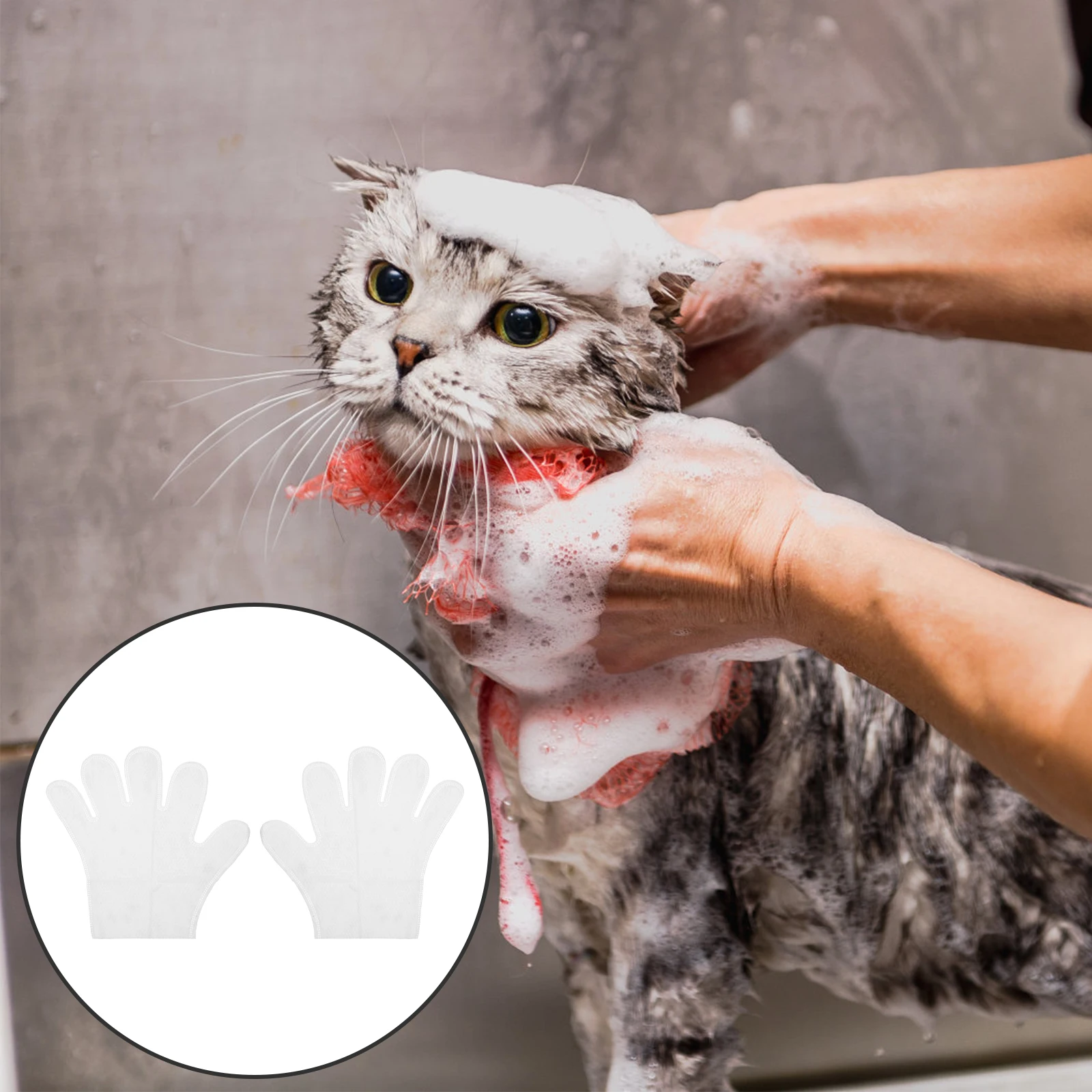 

Pet Cleaning Gloves for Dogs Cats Dry Bathing Grooming Massage Wipes Soft Comfortable Safe Material No Water Needed for All