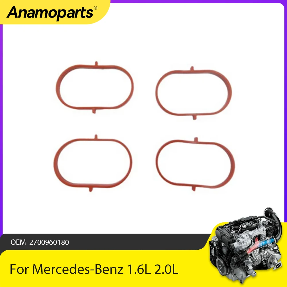 

Engine Part 4 piece Intake Manifold Gasket Fit 1.6 L 2.0 L For Mercedes-Benz M270.910 274.910 1.6L 2.0L M270.920 2700960180