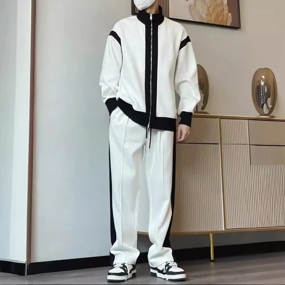 

Повседневный спортивный костюм с красивым кардиганом и толстовкой, весенне-осенняя куртка, спортивная одежда, мужской костюм-двойка