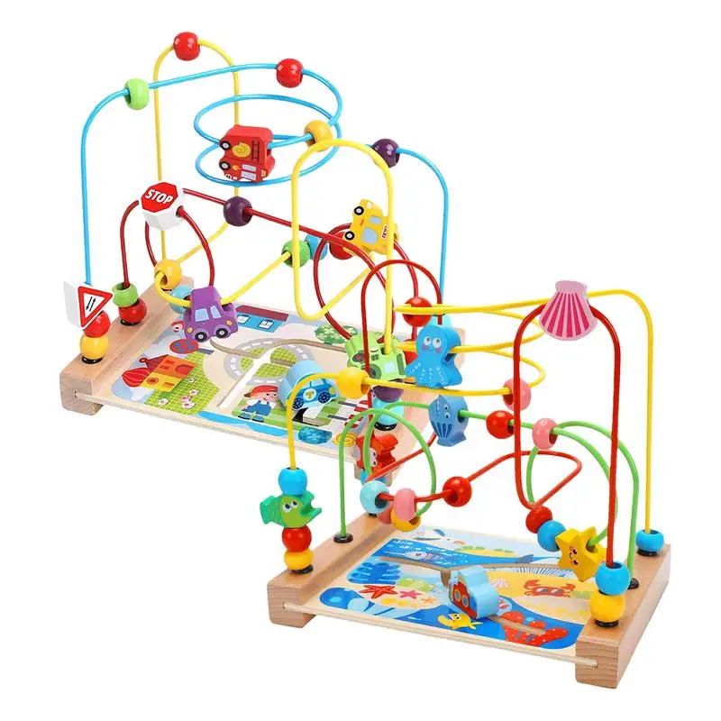 Holz Perlenlabyrinth Spielzeug für Kleinkinder Holz Achterbahn Perlenlabyrinth Spielzeug Holz Perlenkette Spieltisch Spielzeug sensorische pädagogische