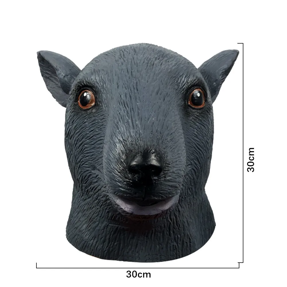 Realistische Maus-Tierkopf-Latexmaske Halloween-Kostüm Rattus-Rattenkopfbedeckung Party Erwachsenen-Riesenmaus – Detail 5