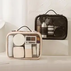 Borsa per cosmetici borsa da toilette visibile con manico borsa per il trucco borsa per il lavaggio da viaggio borsa per il trucco borsa per il trucco forniture per la casa custodia per il trucco