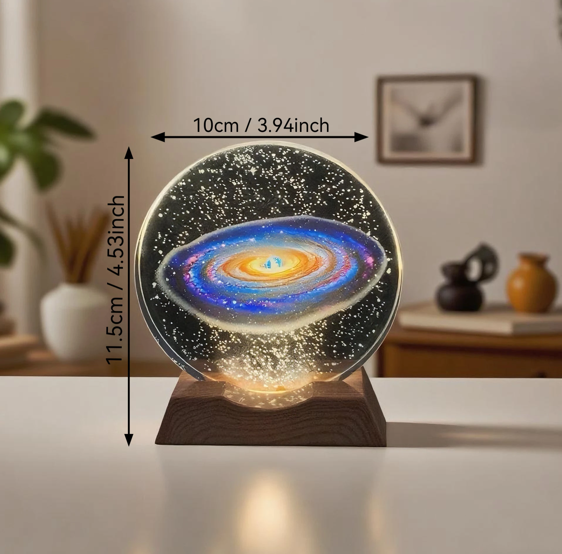 갤럭시 크리스탈 LED 야간 조명 스트립 베이스, 유리 장식 램프, 침실, 거실, 생일 및 어머니의 날에 적합