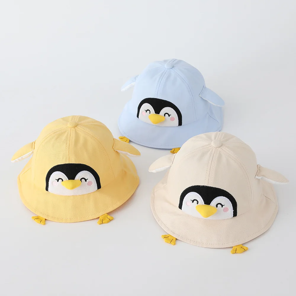 Baby Mädchen Hut 50CM 1-3 Jahre Kinder Niedlicher Pinguin Fischerhut Jungen Mädchen Sonnenhut Frühling Sommer 2026 Kleinkind Fischerhut