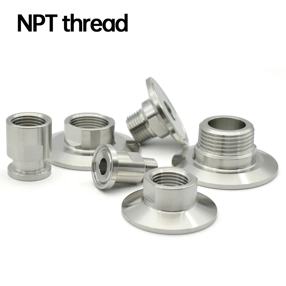 

1/4 " 1/2 "3/4" 1 "NPT Male And Female Thread TC25.4 50.5 64mm Three Clip SS304 Stainless Steel Pipe Fitting Connection Adapter