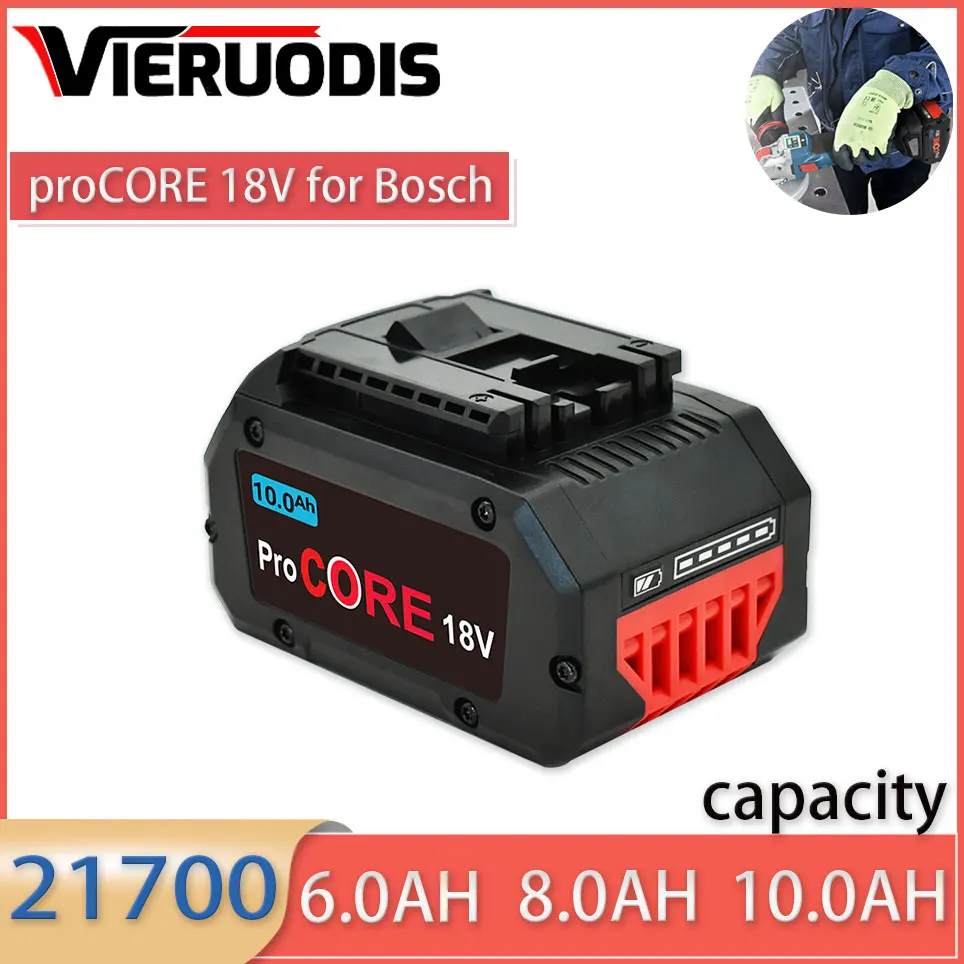 For Bosch 18V 10000MAH Professional System Cordless Tool BAT618 GBA18V8 21700 Battery 18V 10.0Ah ProCORE Replacement Battery