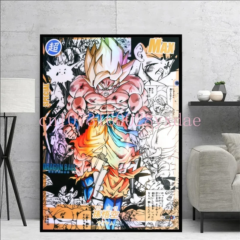 

High Quality Canvas Painting Dragon Ball Goku Vegeta Cartoon Picture Poster Prints Home Bedroom Wall Picture Decorative Gifts