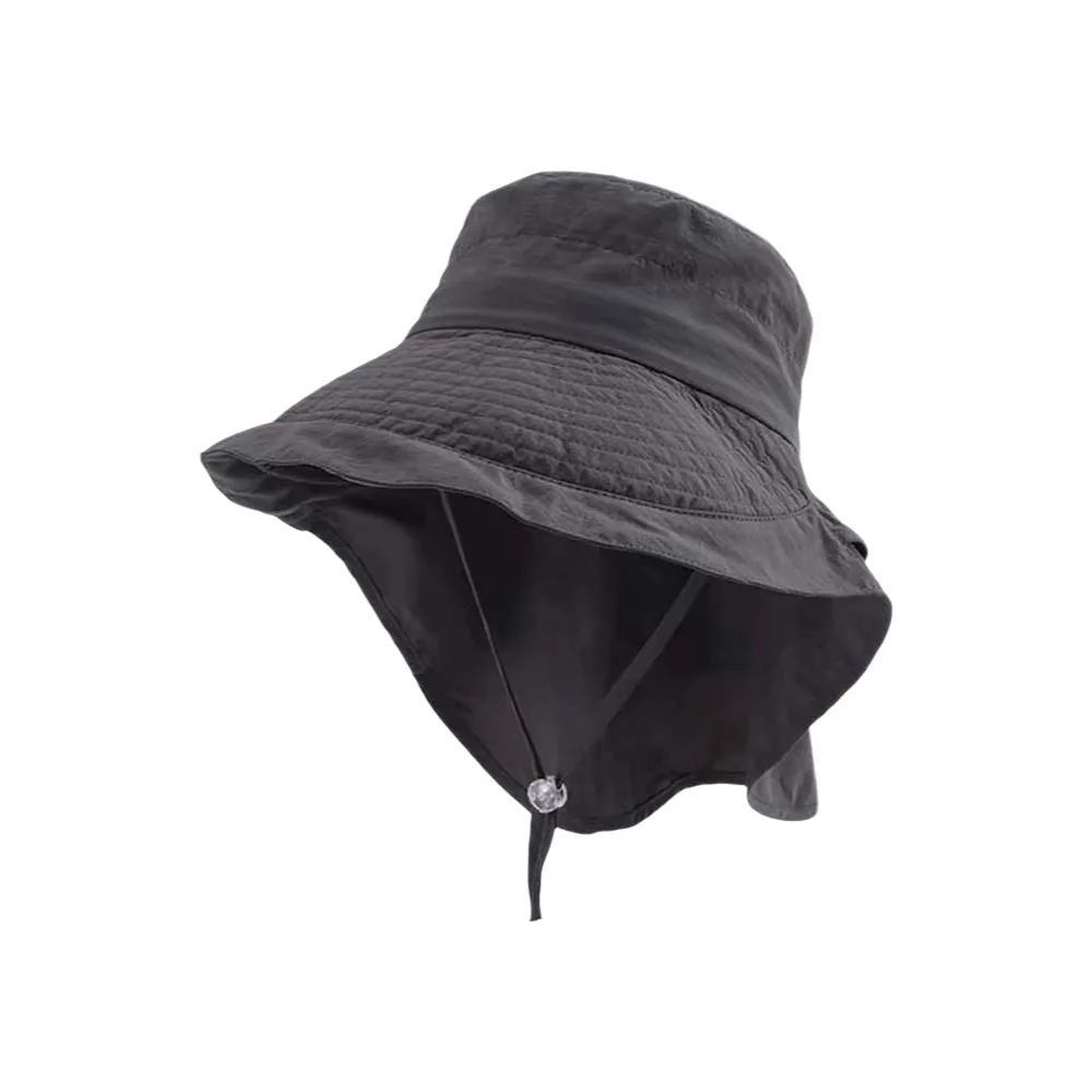 

Solid Color Sunshade Shawl Cap Wide-brimmed Portable Neck Protection Hat Thin Lightweight Neck Cover Hiking Cap Travel