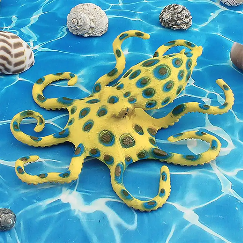 青いタコの置物 オーシャン動物 デスクトップ装飾