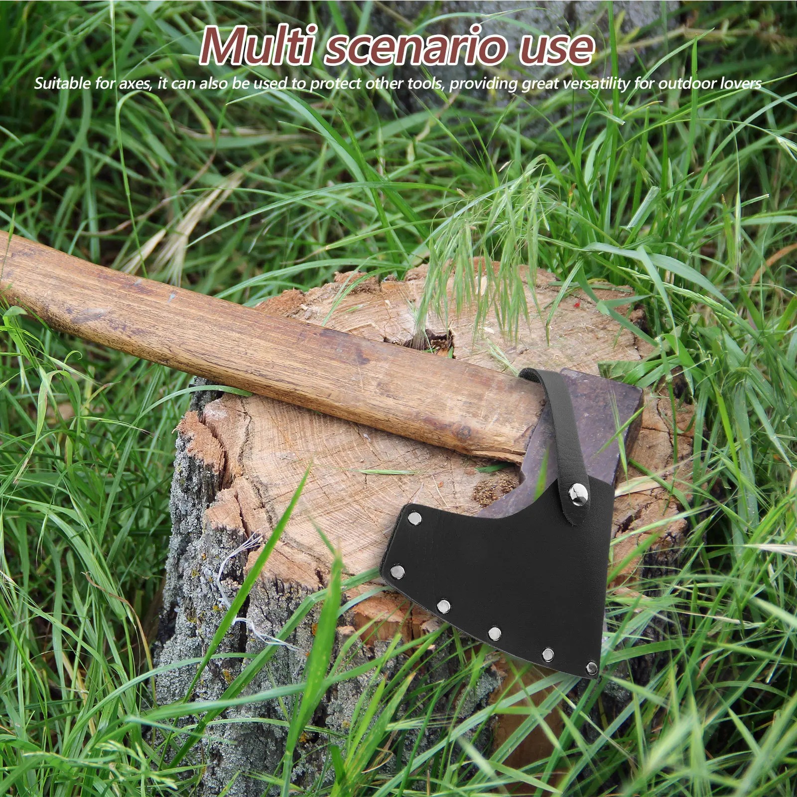 2Pcs Outdoor Hand Axe Protector PU Blade Cover Compact Portable Axe Bag Waterproof Camping Hatchet Sheath Safety Guard