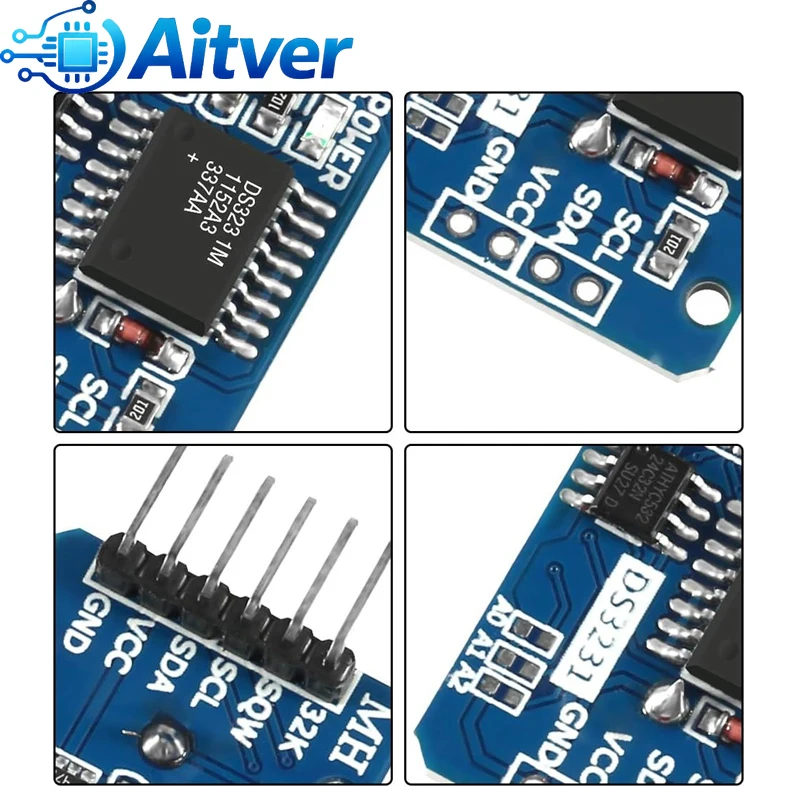 Moduł zegara czasu rzeczywistego RTC DS3231 AT24C32 IIC, moduł pamięci o wysokiej dokładności z kablem Dupont do Arduino Raspberry Pi DIY Elektro — zdjęcie produktu 2