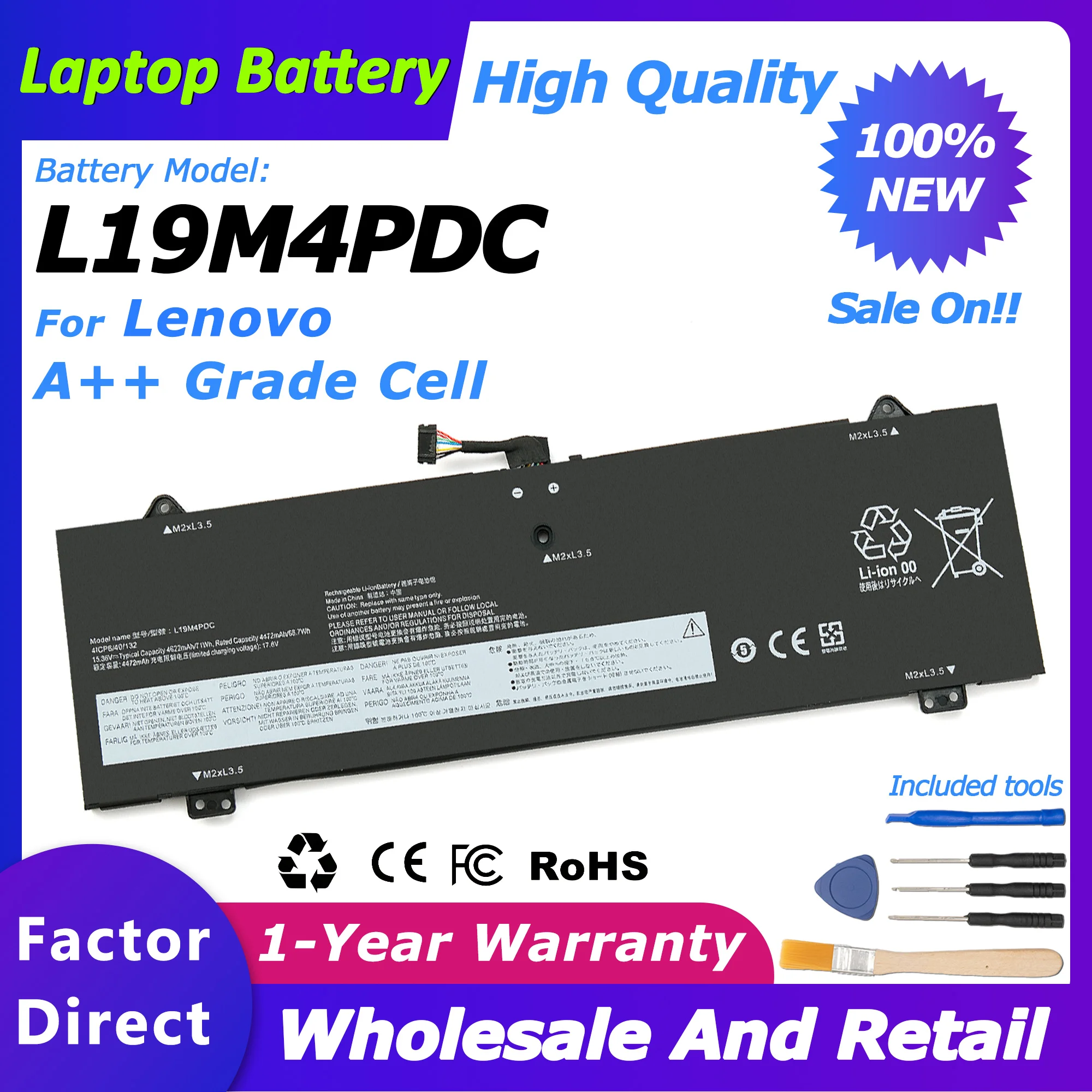 

L19M4PDC Genuine L19C4PDC/L19L4PDC Battery 15.36V/71Wh for Lenovo Yoga 7 14ITL5 82BH 15ITL5 82BJ Yoga 14c ITL 2021 C750 4622mah