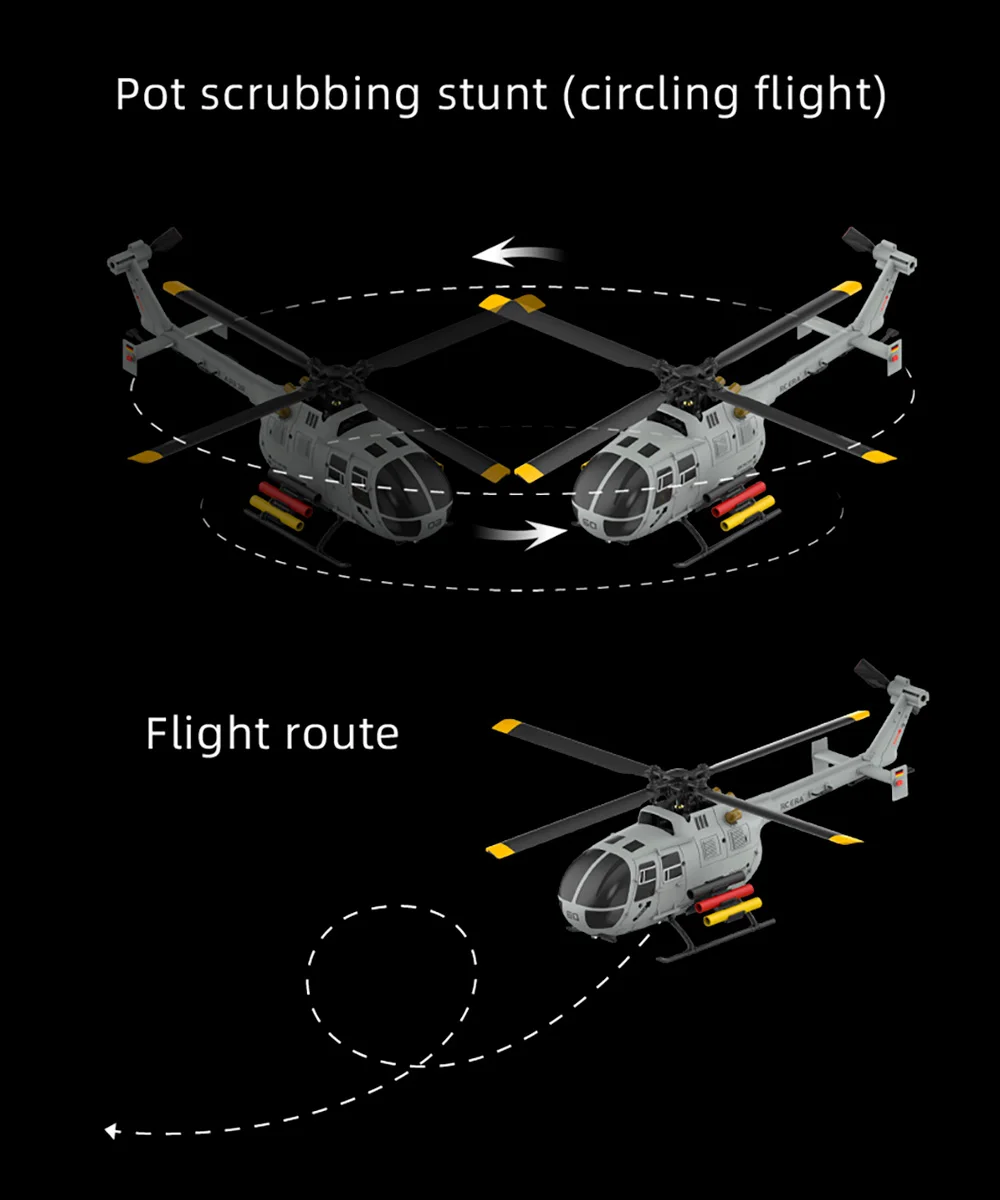 RC ERA C186S BO105 Helicopter Brushless 4CH Airplane 1/48 Optical Flow Positioning 6-Axis Gyro Three-speed Adjustment Helicopter