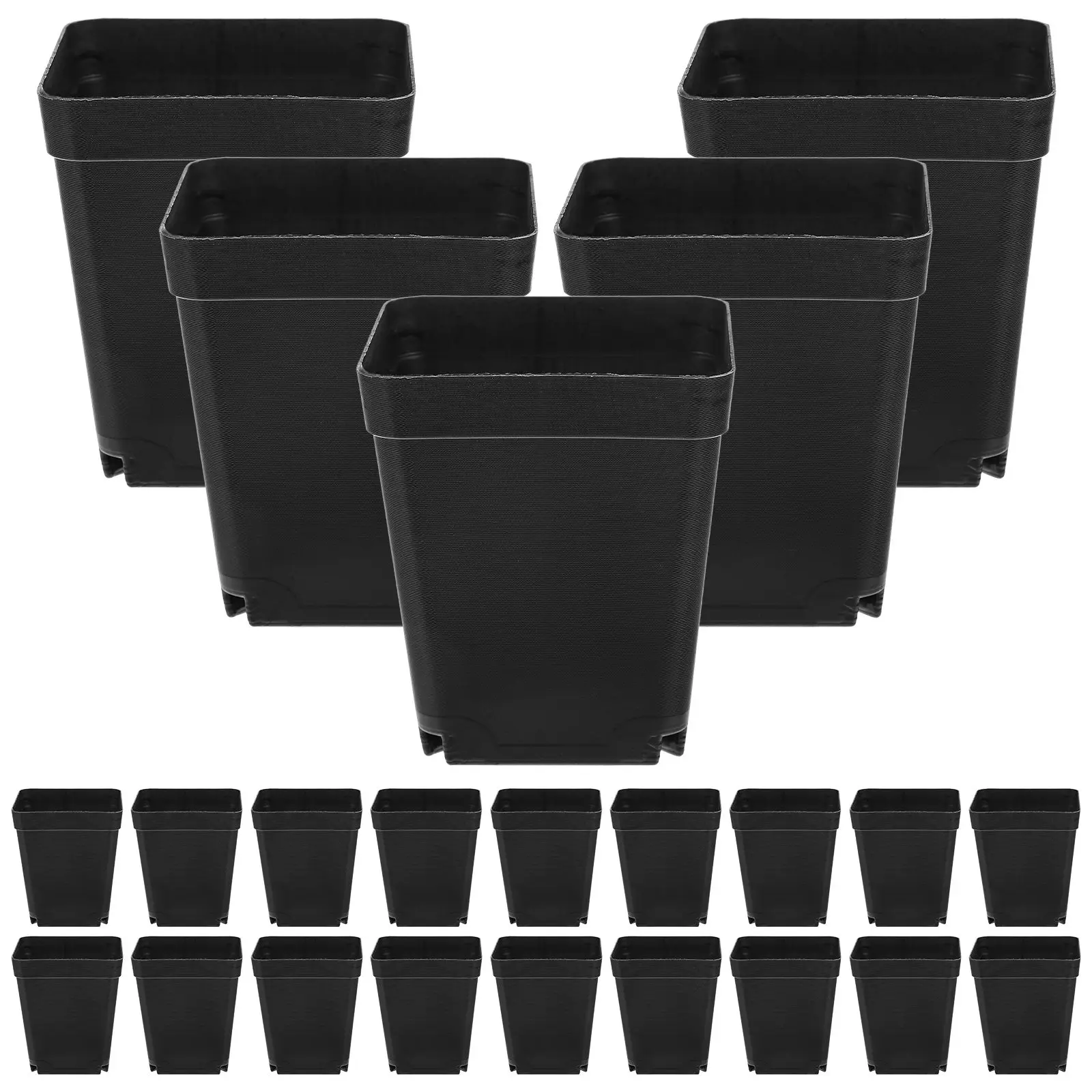 

50Pcs Plastic Nursery Pots Flowerpots with Drainage Holes Lightweight Reusable for Seedling Bonsai Balcony Plant