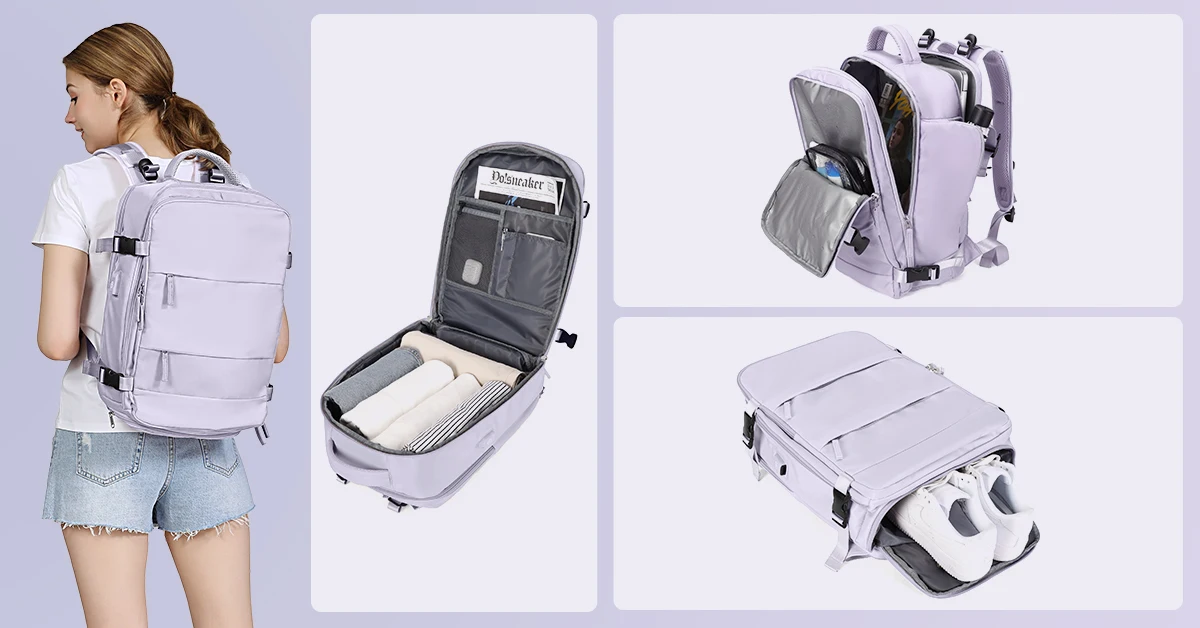 Reiserucksack für Damen, Handgepäck-Rucksack, TSA-Laptop-Rucksack, Flugzulassung, College-Krankenschwester-Tasche, lässiger Tagesrucksack für den Wochenende – Detail 2