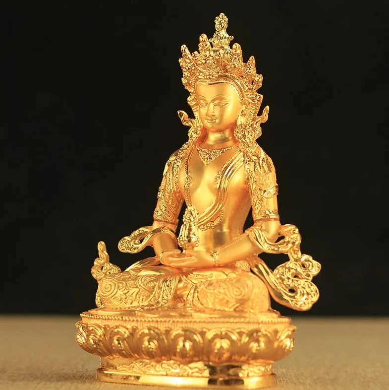Zz 6 Inch Golden Statue Collection Ethnic Style Craft Decor For Desktop And Altar Display
