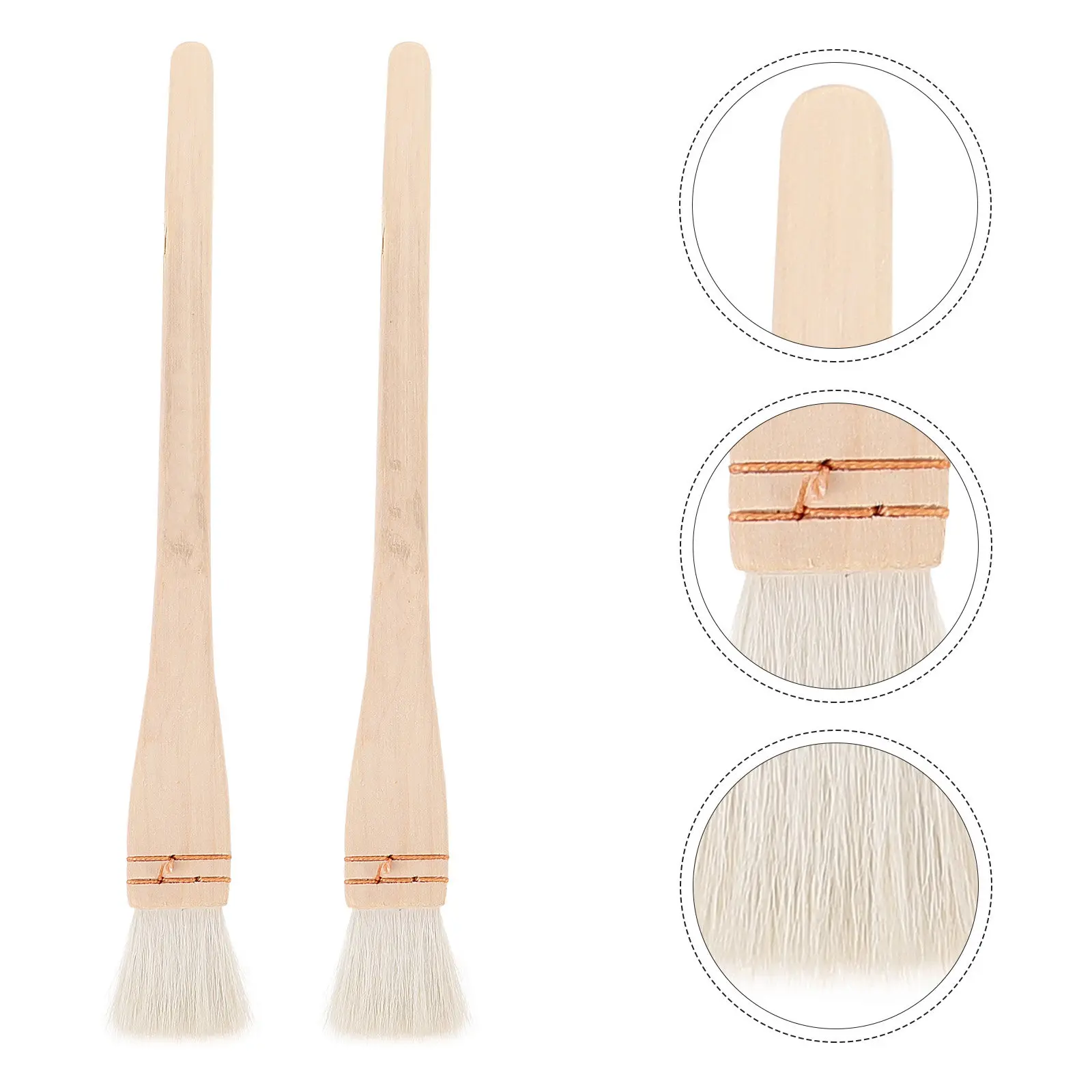 2Pcs Hand-Painted Base Oil Painting Brushes Small Lightweight Wooden Handle Useful for Art Crafts DIY Oil Painting Brush