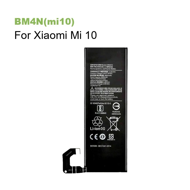 

Replacement Mobile Phone Battery For Xiaomi Mi 10 Mi 10 For xiaomi10 BM4N(mi10) 4680mAh