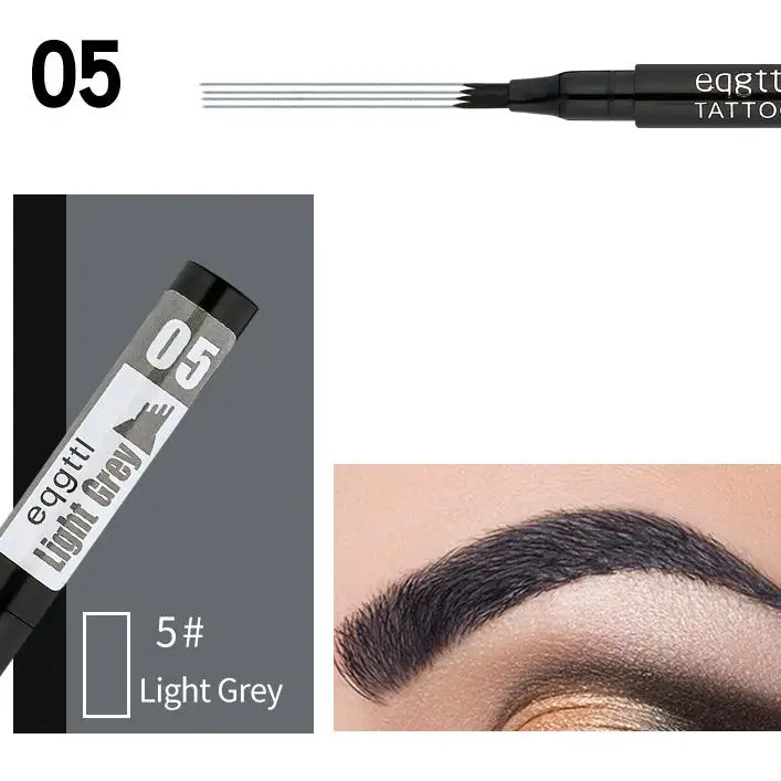 Waterproof Natural Eyebrow Pen Four-claw Eye Brow Tint Makeup Six Colors Pencil
