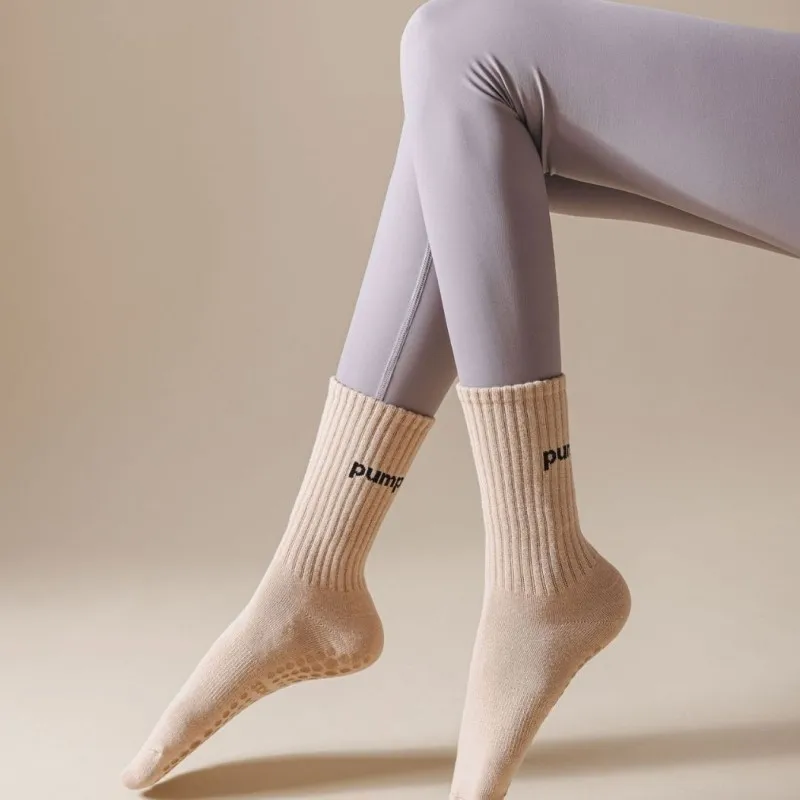 

Yoga Socks for Women Anti Slip Pilates Socks High Elasticity Sports Stockings Ladies Mid Tube Stockings Breathable Absorb Sweat