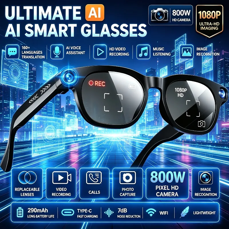 New cy03 smart glasses 800W pixel high definition camera video bluetooth call translation ai glasses